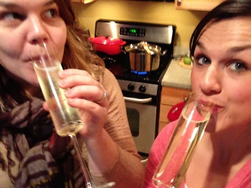 champagne while cooking