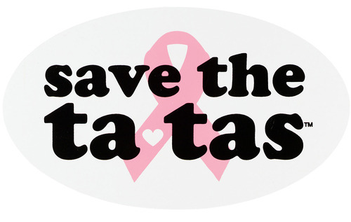 Graphic of a pink ribbon with the text 