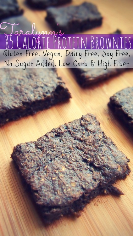 image85 Calorie Protein Brownies: Gluten Free, Vegan, Dairy Free, Soy Free, No Sugar Added, Low Carb & High Fiber.