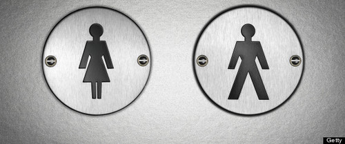 Symbols used to denote male and female restrooms