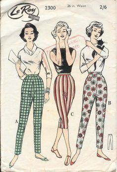 1950s Women's Fashion Pants