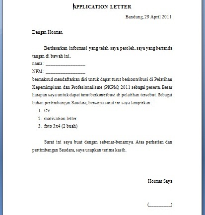How to write an application letter com