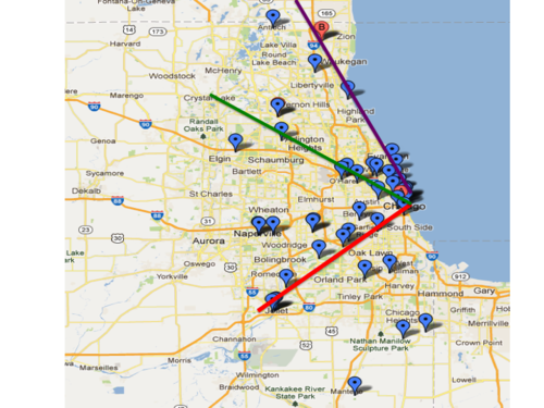 Chicago ley line map