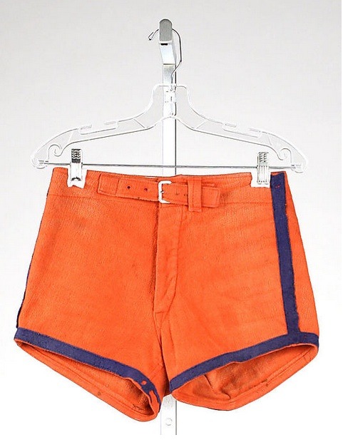 Orange Shorts with blue stripe