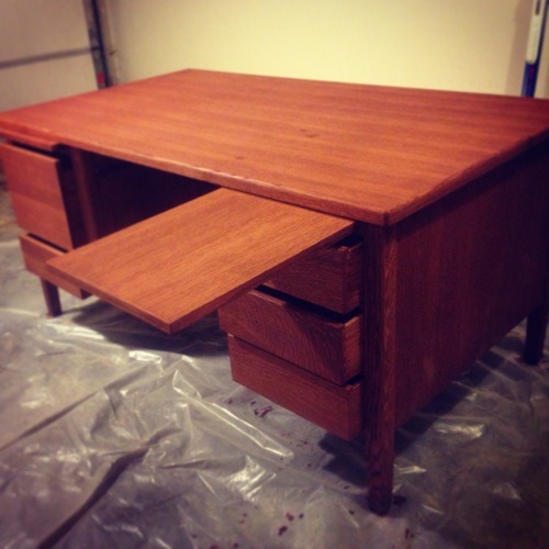 stained desk