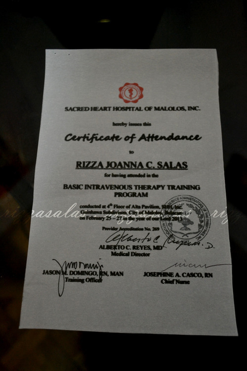 IVT Training (IV Therapy certificate) (c) Rizza Salas