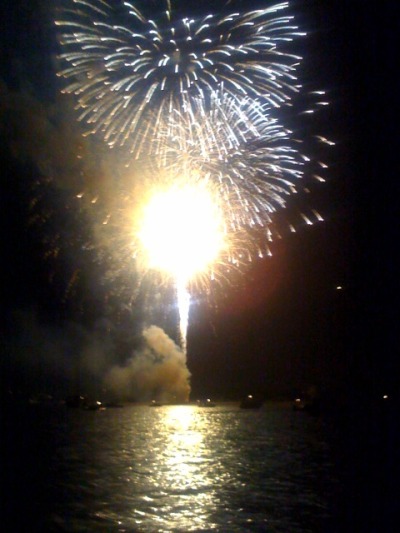 fireworks on the lake