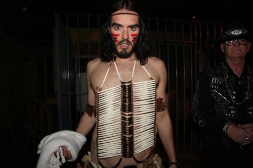 Russell Brand “plays Indian” (aka appropriates Native culture) at ex-wife Katy Perry’s birthday party. – Photo via Indian Country Media Network