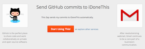 Zapier integration for automation of Github commits to iDoneThis