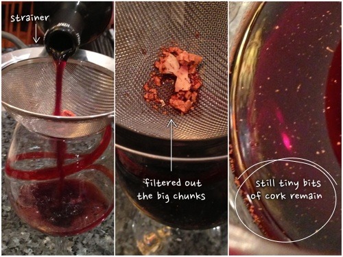 wine cork filtering method one
