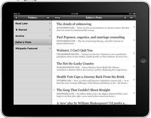 NetNews Wire für das iPad screenshot