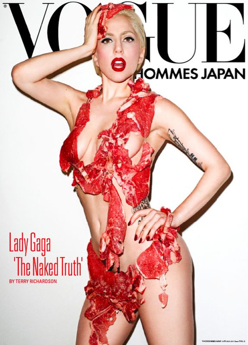 Lady Gaga Meat Bikini. Headline: Lady Gaga in Meat