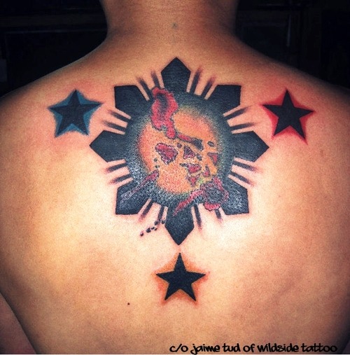 Three Stars and a Sun, plus the Philippine Archipelago :)) nice tattoo by 