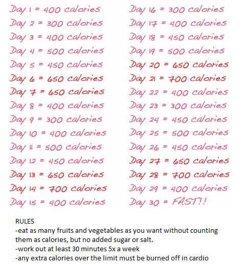 3 Month Challenge Diet