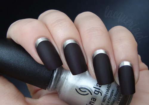 Ruffian nails are actually the reversed of half moon manicure