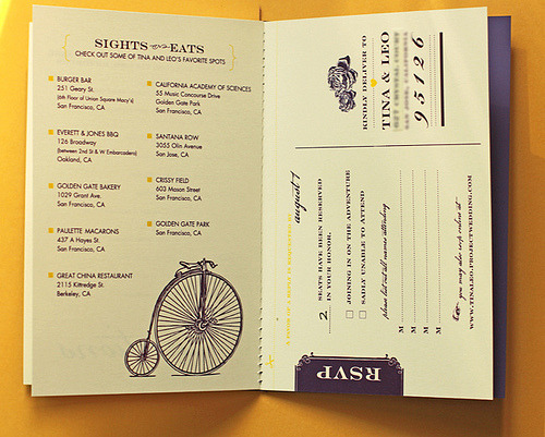 A vintage travel themed wedding invitation