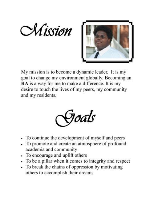 Resume vision and mission