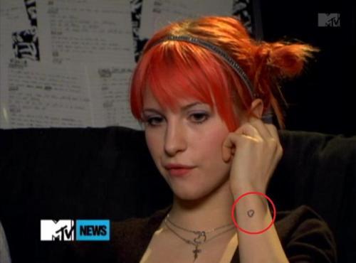 I noticed that Hayley had a small heart tattoo on the side of her wrist