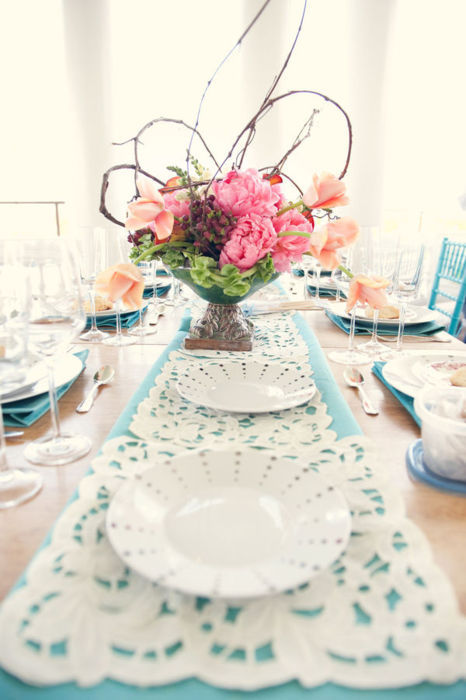 a beautiful cliche Teal and Pink Wedding