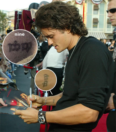 Another tidbit from Nathan look for an Elvish runes tattoo on Orlando Bloom