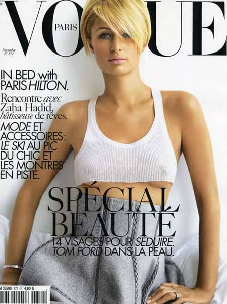 Back in November 2006 Hilton was Vogue Paris cover girl for their beauty 