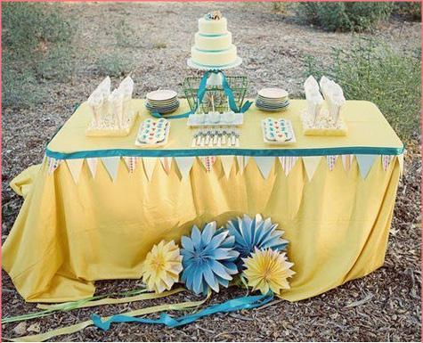  Wedding color scheme pale green light blue cream yellow decoration 