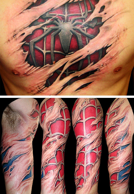 Tags: Tattoo Batman Superman Spider-Man