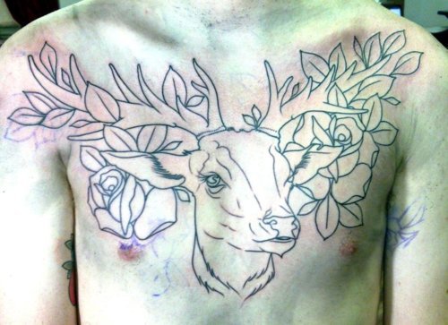 George Keclik from xJirkax Origin Tattoo Czech Republic and his deer tattoo
