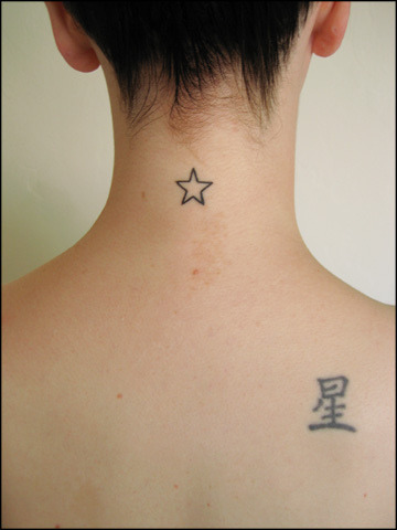 or this simple star tattoo in the nape D D D 