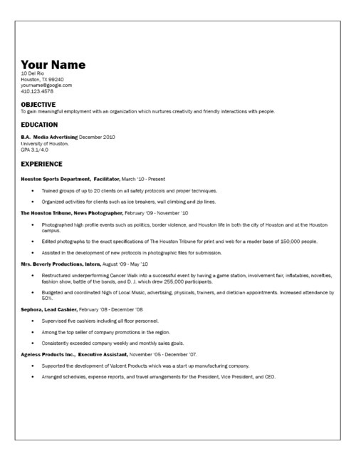 build your own resume