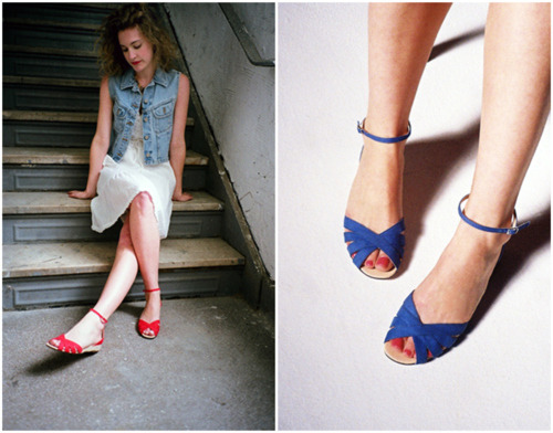 Marais USA Espadrille Wedge in red and blue