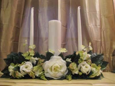 Unity candle flower arrangements for weddings