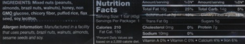 Gluten Free Bars: Kind Health Snacks Fruit and Nut Bars Nutrition Facts and Ingredients