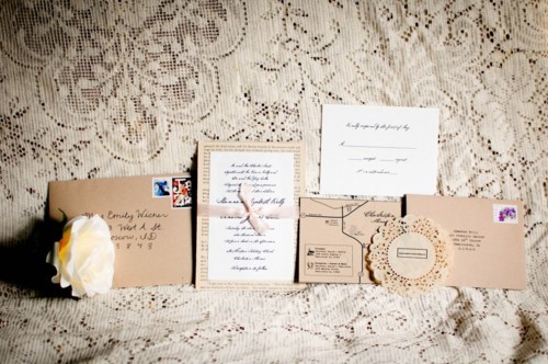  Wedding invitations lace diy vintage 