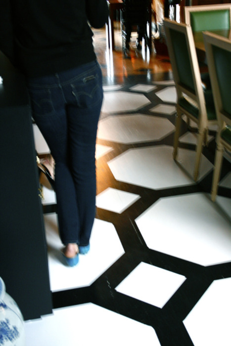 stunning hand painted floors in the style of David Hicks. 