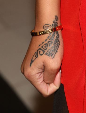 Rihanna got this done in New Zealand a tribal tattoo which is a symbol 