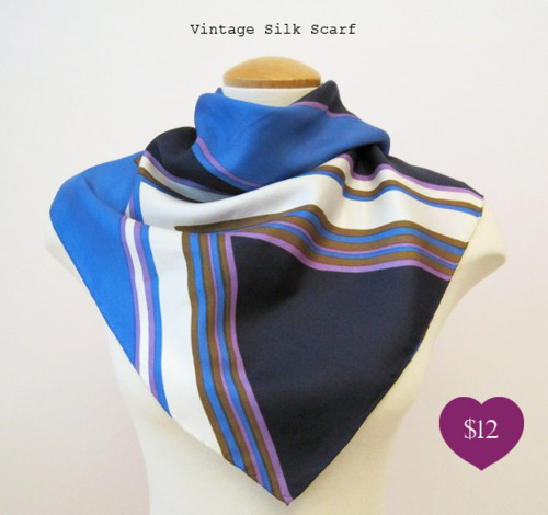 Silk Scarf Vintage 70s Brauchbar Square Geometric