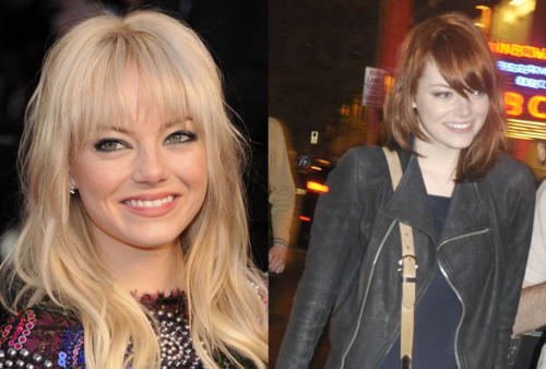 emma stone red hair. EMMA STONE DYES HAIR BACK TO