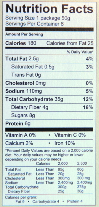 Gluten Free Oatmeal: Apple Cinnamon with Flax Instant Oatmeal Nutrition Facts