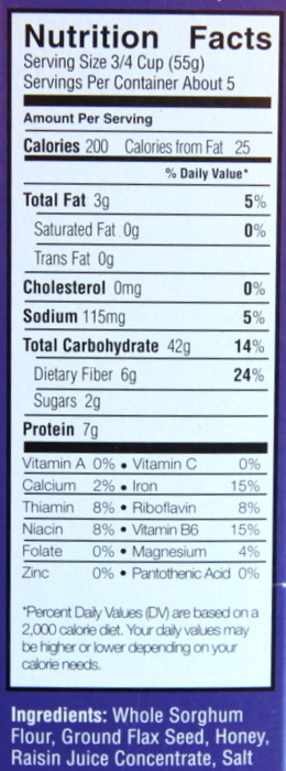 Gluten Free Cereal: Enjoy Life Crunchy Flax Cereal Nutrition Facts and Ingredients