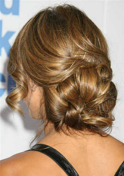 low side bun hairstyle. image