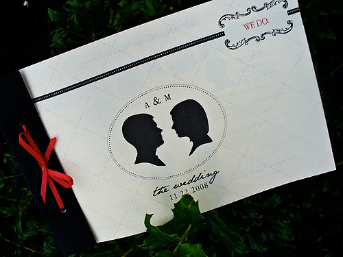Tags wedding program for the guests diy at the wedding silhouette black and