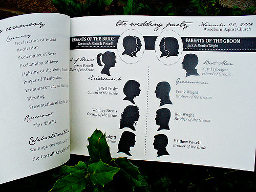 Tags wedding program for the guests diy at the wedding silhouette black and 