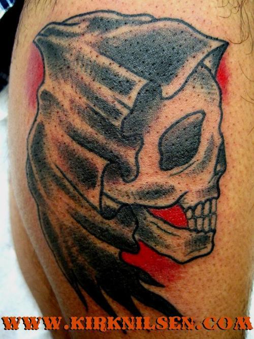 From now on I am only going to tattoo old school grim reaper skulls on 
