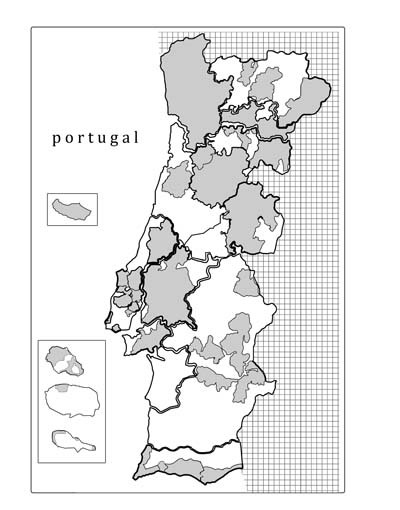 blank map of portugal