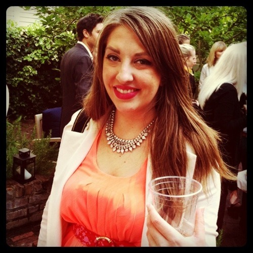 Fashion Stylist, Maria Keehn and her lovely rhinestone necklace! 