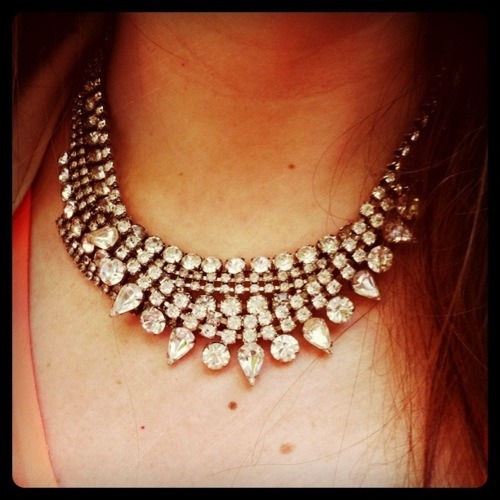 Fashion Stylist, Maria Keehn and her lovely rhinestone necklace! 
