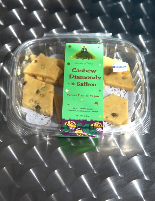 Gluten Free Snacks: Shakti Sweets of India Cashew Diamonds w/ Saffron