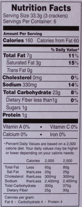 Gluten Free Crackers: Ener G Wheat Free Crackers Nutrition Facts