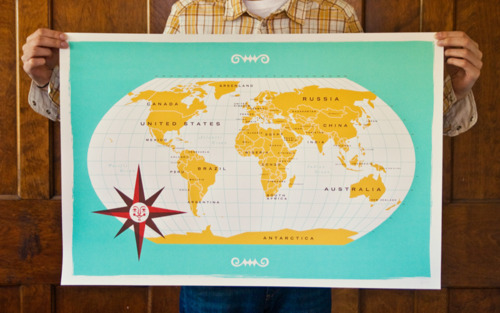 These Are Things World Maps Teal